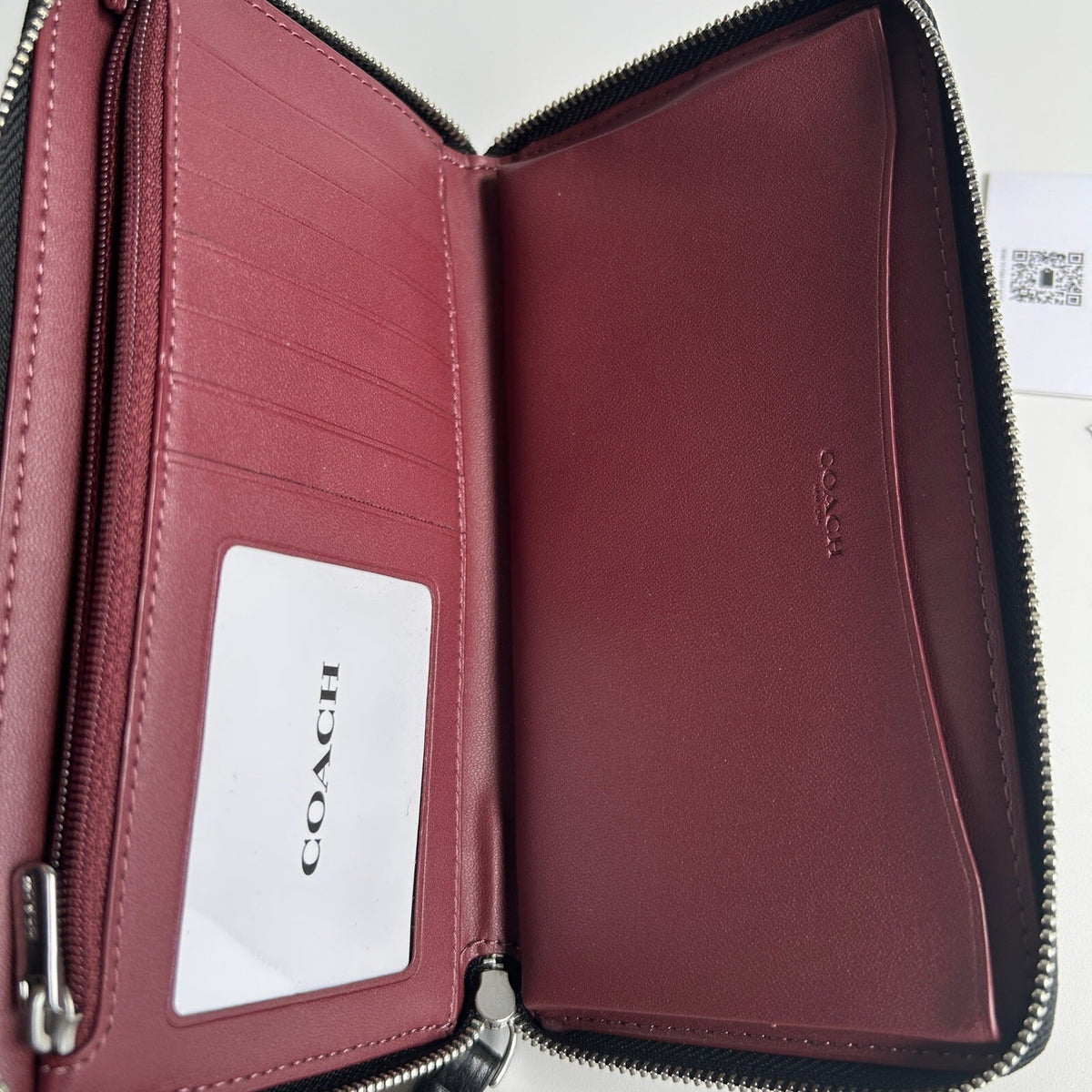 Coach Dempsey Black Smoke Multi Canvas Phone Wallet Wristlet C9073