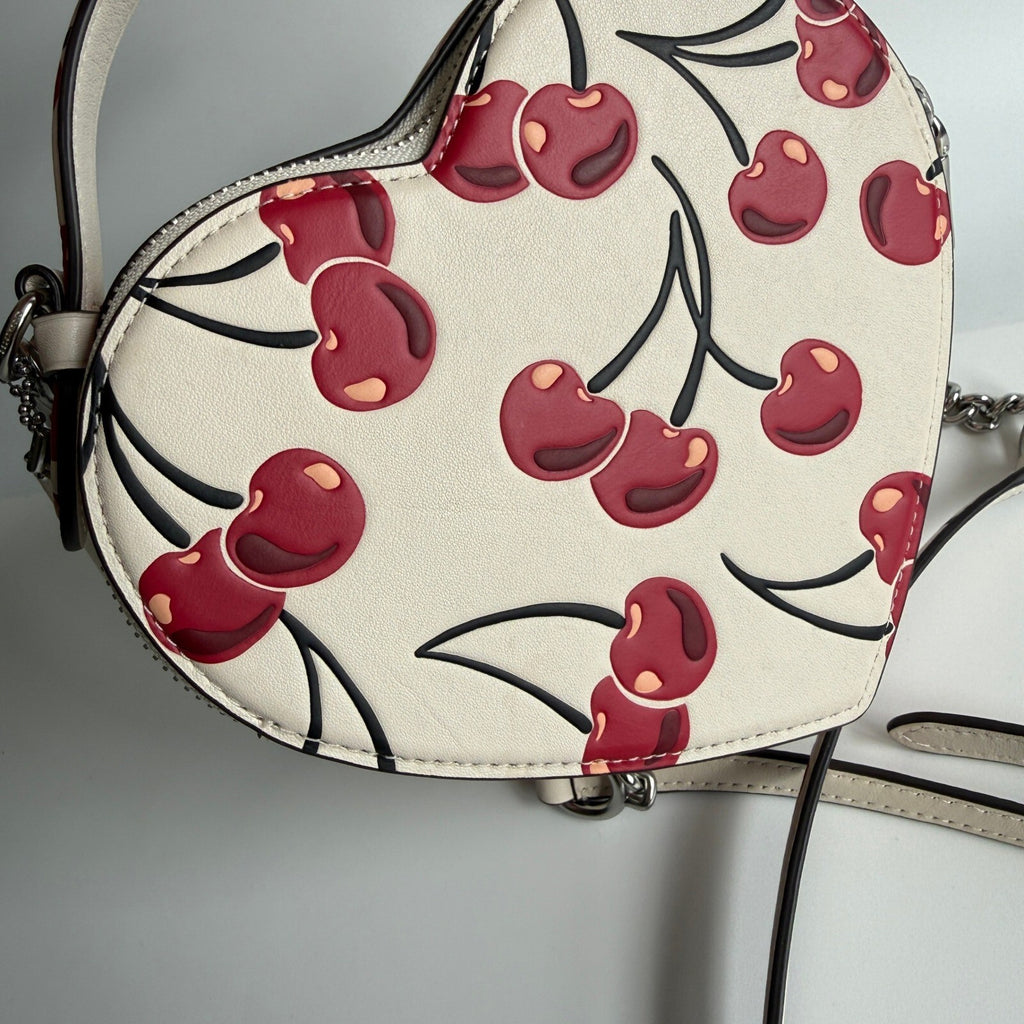 Coach Heart Crossbody Cherry Print Chalk Multi Leather Bag CAB06