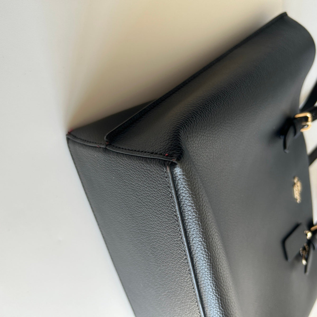 Coach Mollie Tote 1671 Black Pebbled Leather Large Bag
