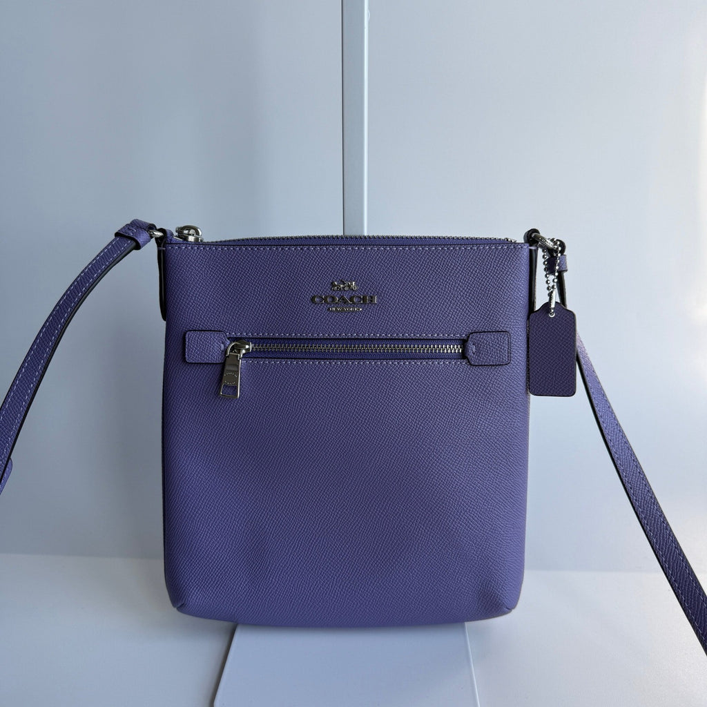 Coach Mini Rowan File Bag Light Violet Crossgrain Leather Crossbody CE871