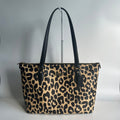 Coach Gallery Tote Leopard Print Multi Coated Canvas Bag CY347