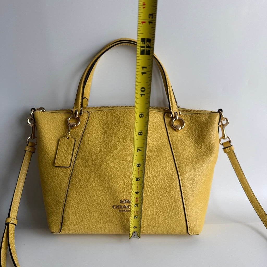 Coach Kacey Satchel Yellow Leather Crossbody Bag C6229