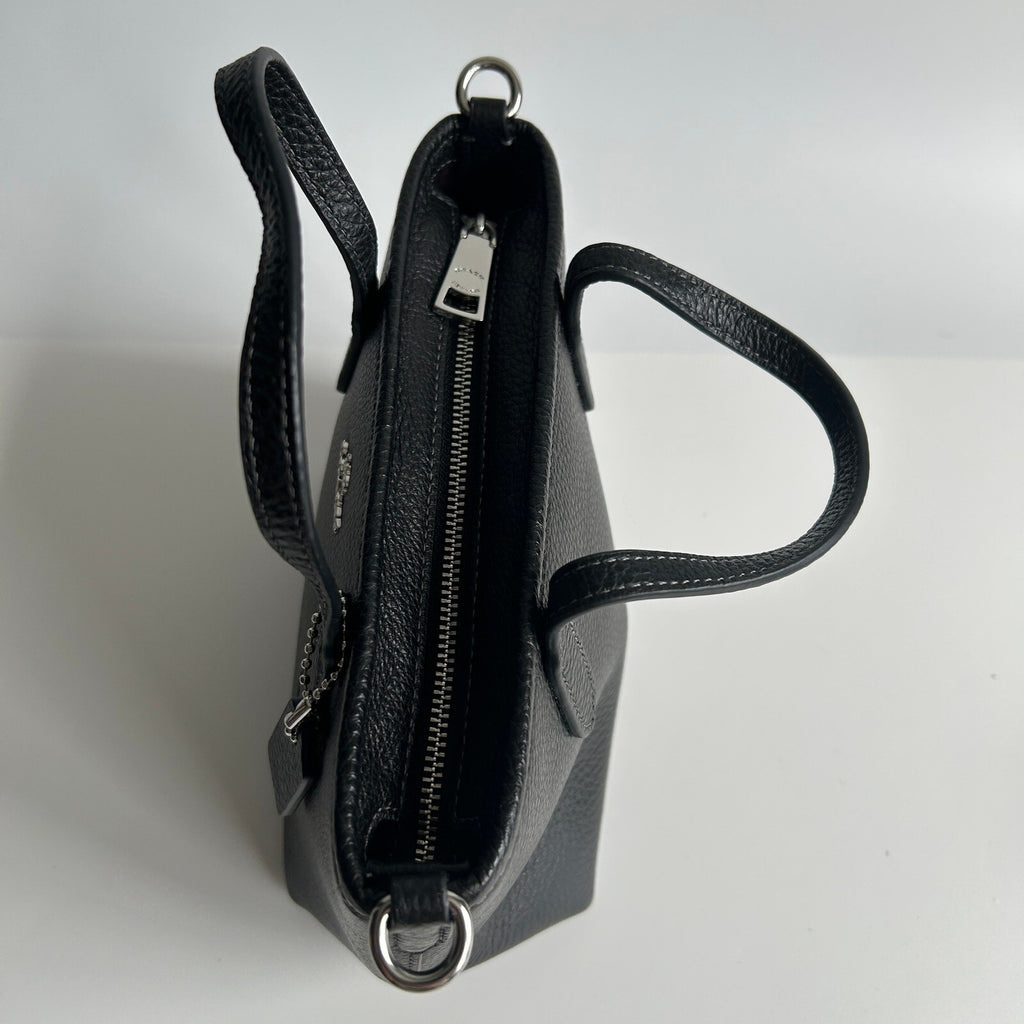 Coach City Mini Tote Black Pebble Leather Crossbody CW031
