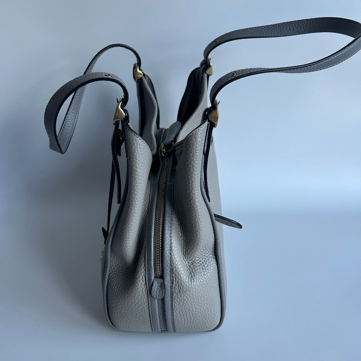 Coach Lori Shoulder Bag Dove Grey Pebbled Leather C6627