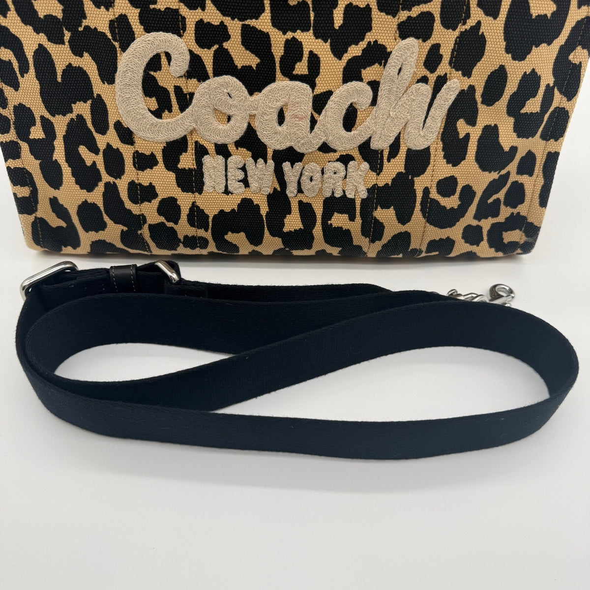 Coach Cargo Tote 26 Leopard Print Canvas Bag CP770 Crossbody Handbag