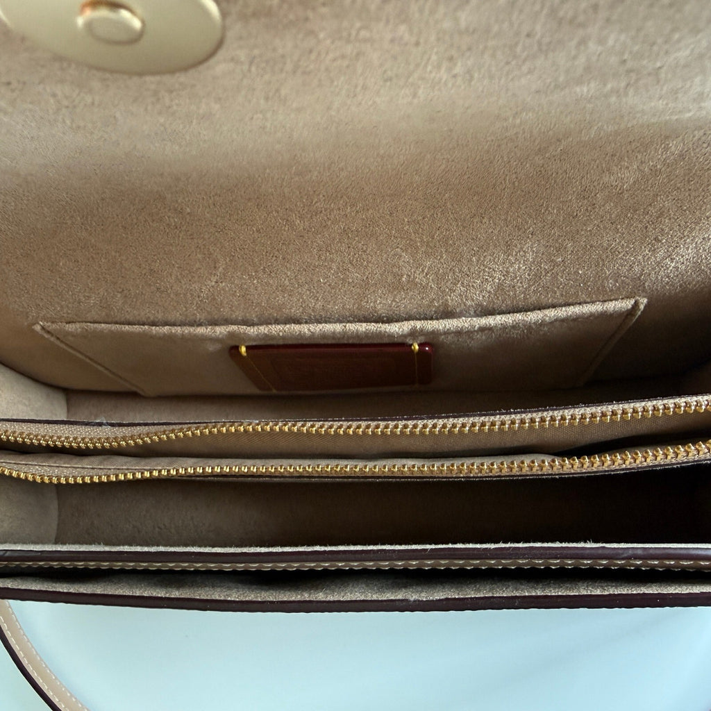 Coach Klare Envelope Crossbody Sand Tan Blocked Signature Canvas Bag CBI99