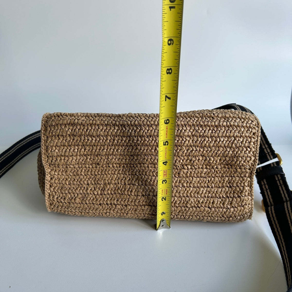 Coach Cargo Tote 26 Straw Natural Tan Crossbody Handbag CAM62