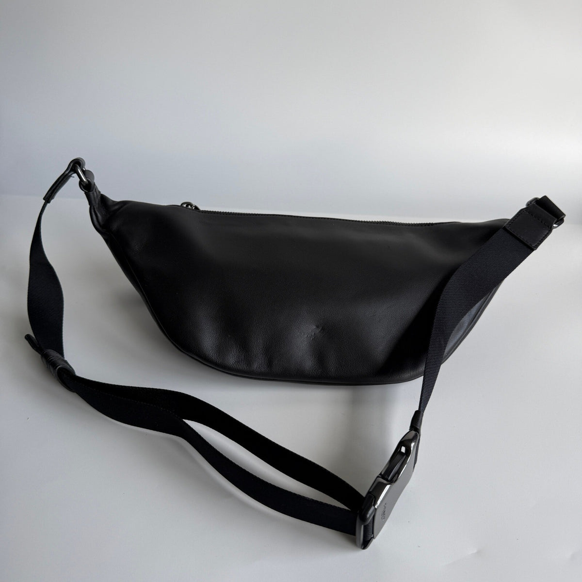 Coach Warren Belt Charcoal Black Signature Canvas Fanny Pack 78777