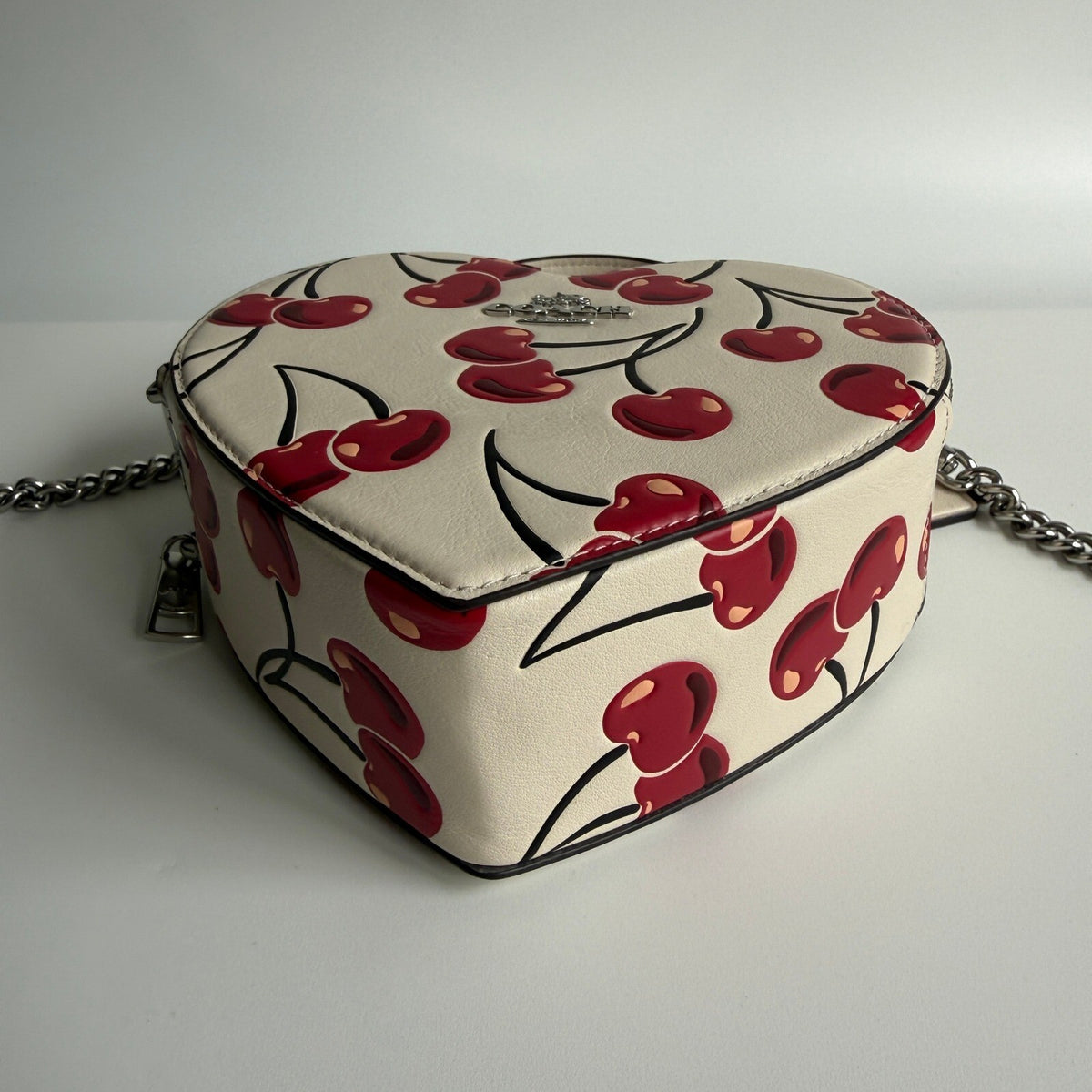 Coach Heart Crossbody Cherry Print Chalk Multi Leather Bag CAB06