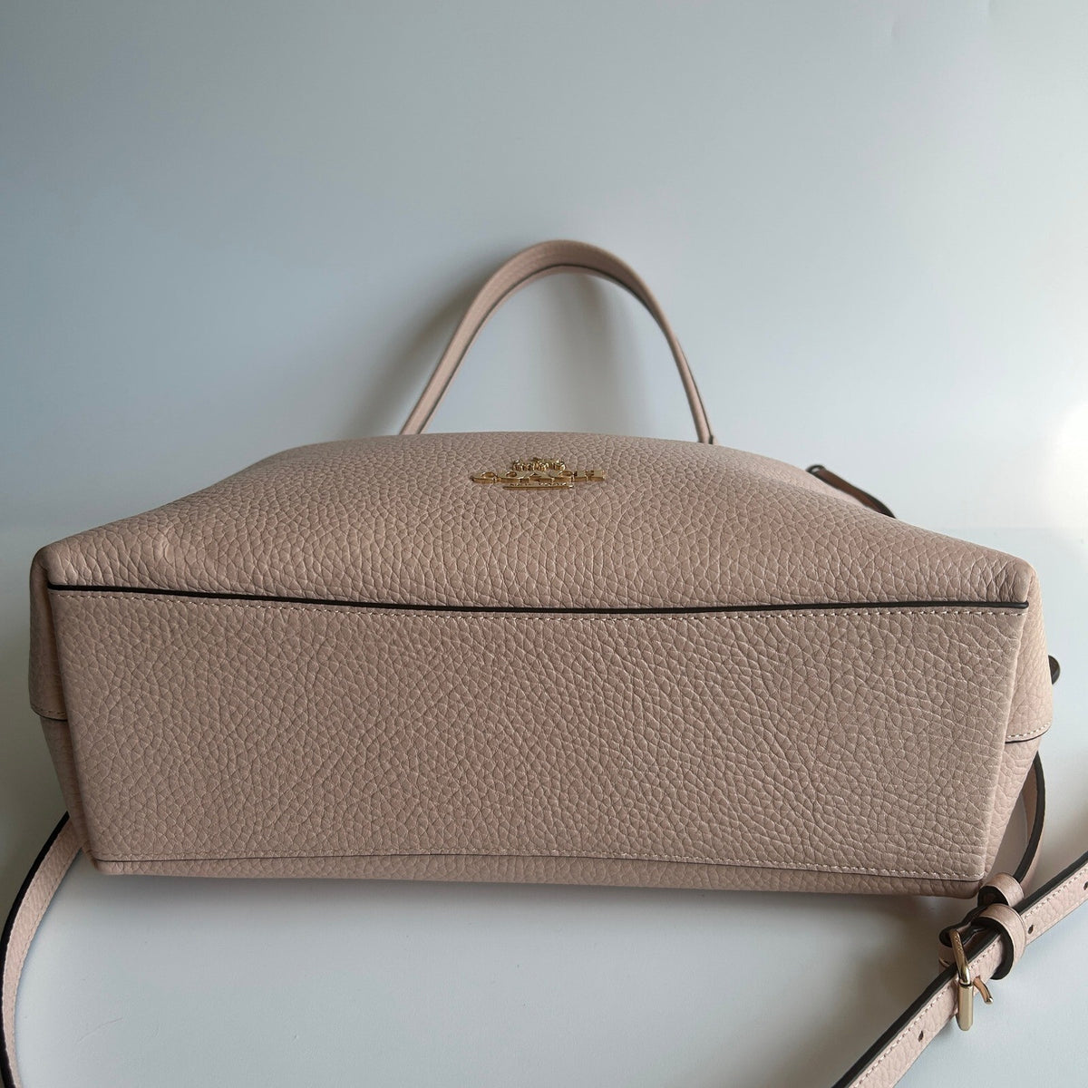 Coach Laurel Shoulder Bag Cream Tan Pebbled Leather Bag CBH81