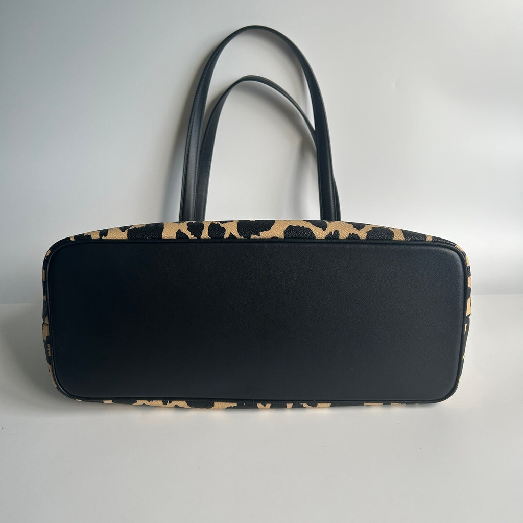 Coach Gallery Tote Leopard Print Multi Coated Canvas Bag CY347