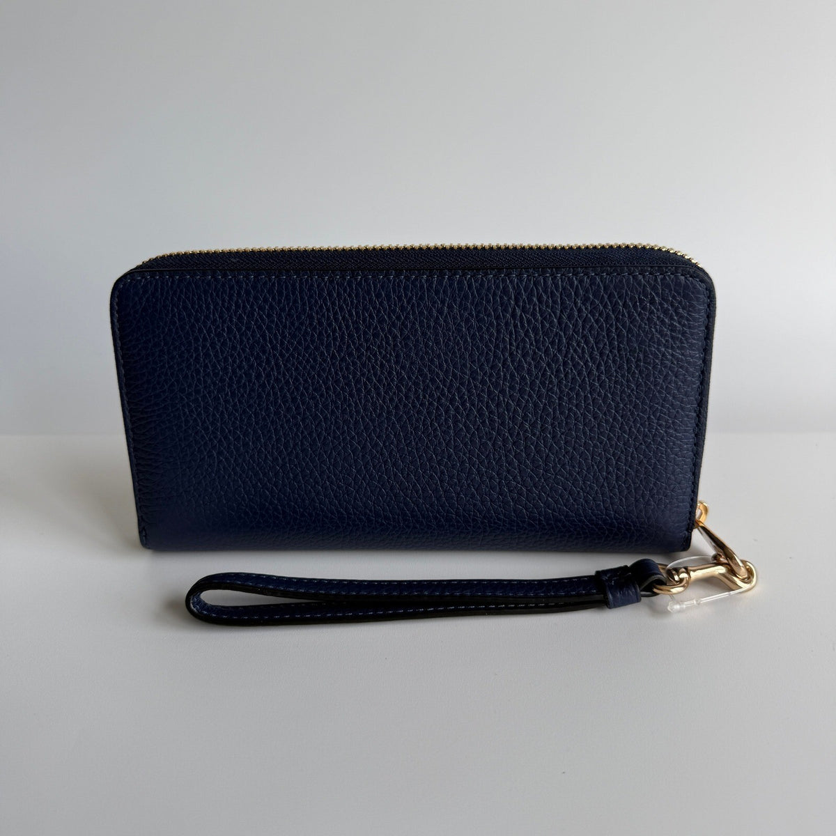 Coach Long Zip Around Wallet Cobalt Blue Pebble Leather Wristlet C4451