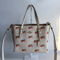 Coach Mollie Tote 25 Chalk Multi Canvas Strawberry Print CB600 Mini Crossbody