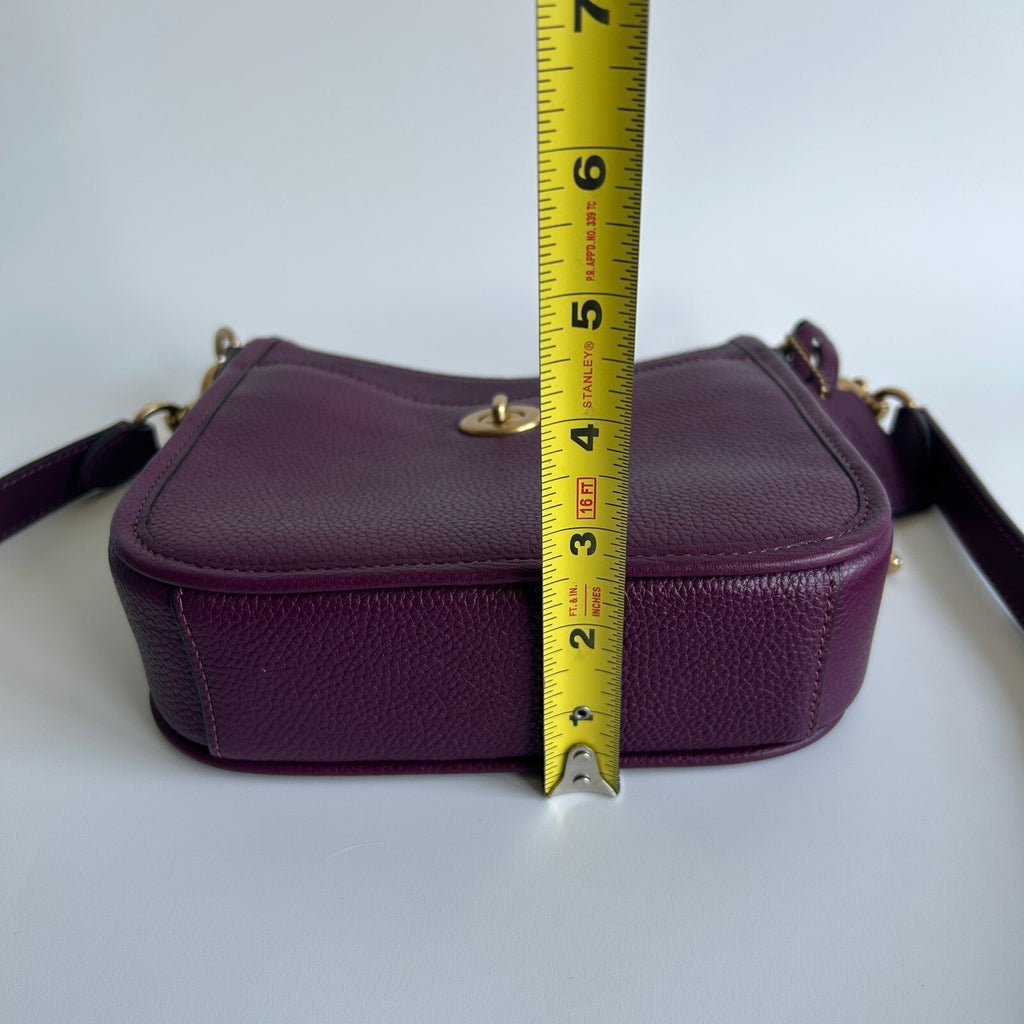 Coach Chaise Crossbody 19 Plum Pebble Leather Bag CC390