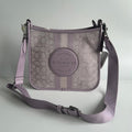 Coach Dempsey File Bag Soft Lilac Signature Jacquard Crossbody CA195
