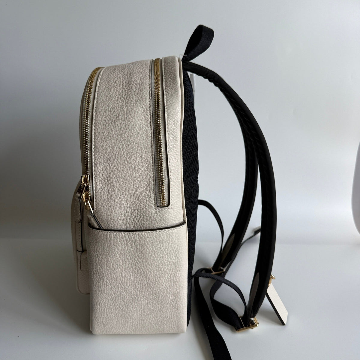 Coach Court Backpack Chalk White Pebble Leather Bag 5666