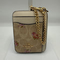 Coach Zip Card Case Signature Canvas Floral Leather Wallet CR971