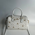 Coach Rowan Satchel Glacier White Signature Canvas Bee Print C8591