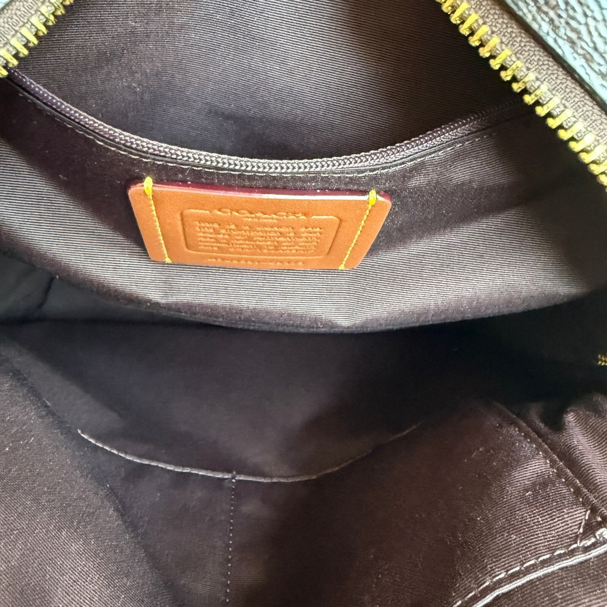 Coach Large Court Backpack Brown Black Signature Canvas Leather CZ175