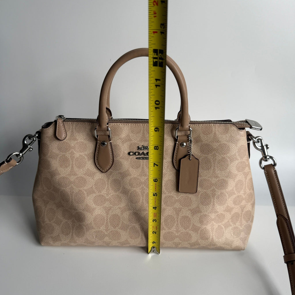 Coach Georgia Satchel Sand Taupe Signature Canvas CW422 Crossbody Bag