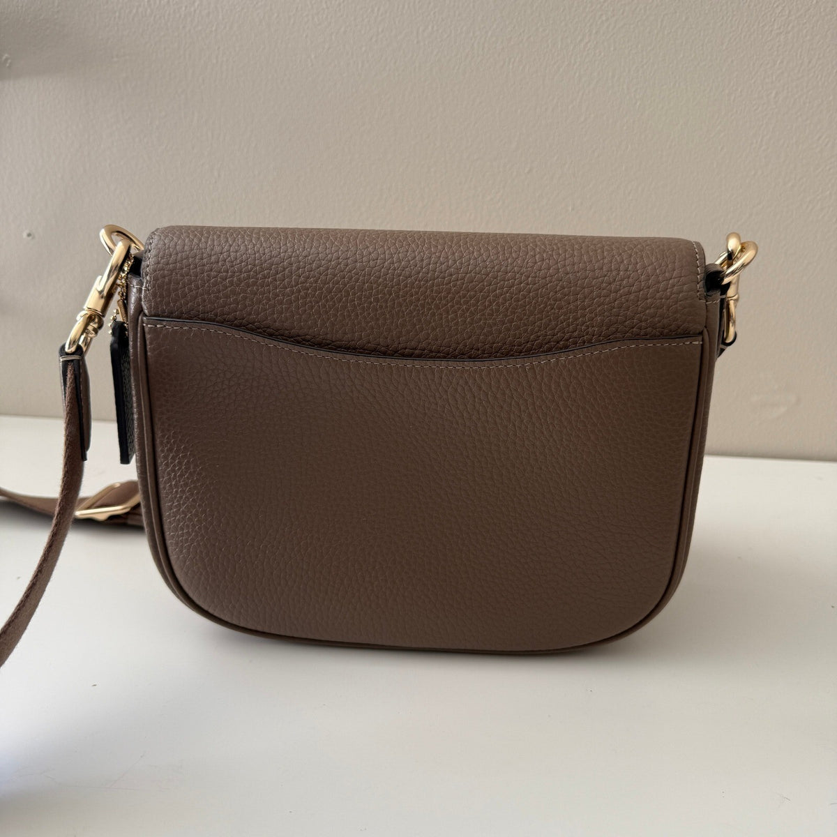 Coach Amelia Saddle Bag Dark Stone Leather Crossbody CP107