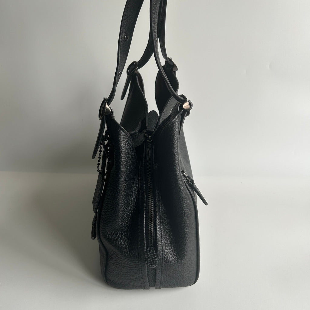 Coach Lori Shoulder Bag Black Pebble Leather C4824
