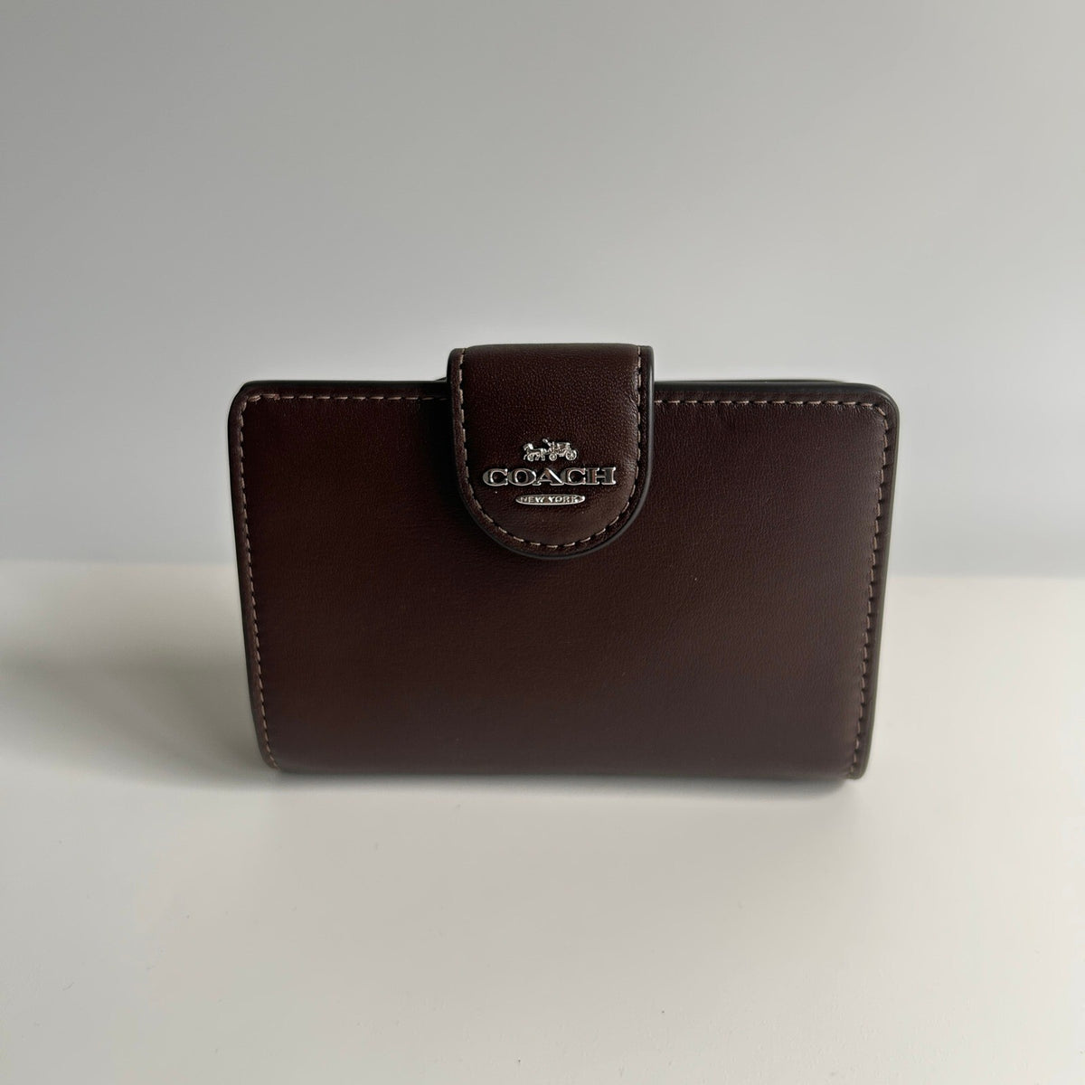 Coach Medium Corner Zip Wallet Maple Leather CR791 Bifold Organizer