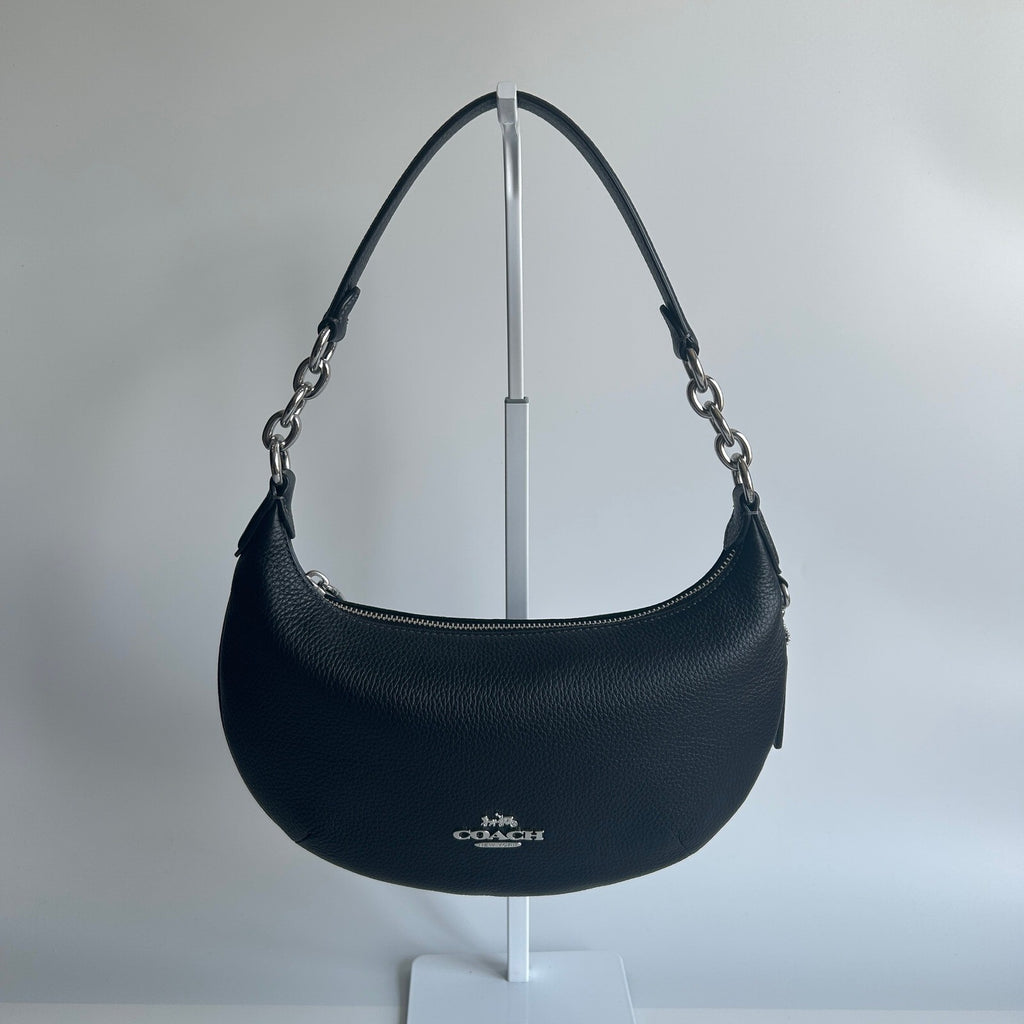 Coach Payton Hobo Black Pebble Leather Shoulder Bag CE619