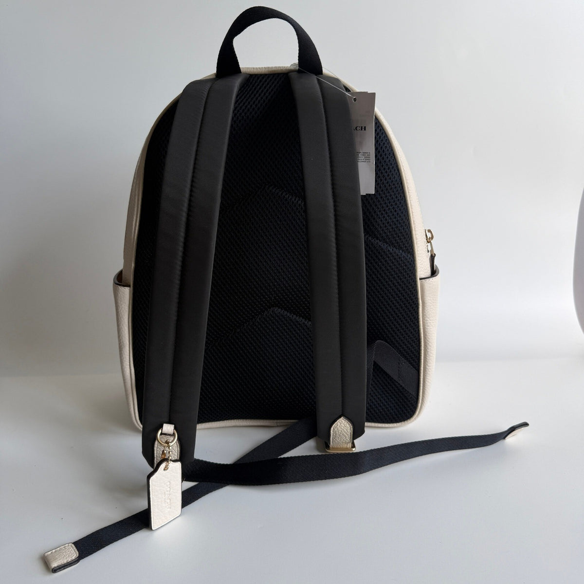 Coach Court Backpack Chalk White Pebble Leather Bag 5666