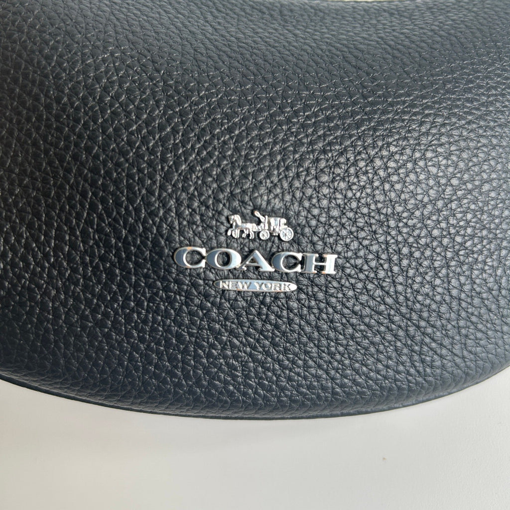 Coach Mini Payton Hobo Black Pebble Leather Shoulder Bag CN011