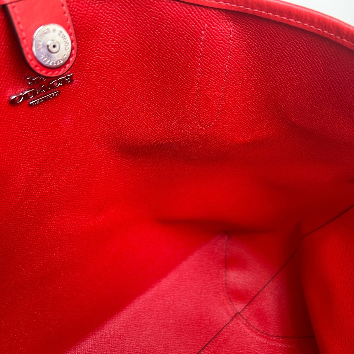 Coach City Tote Miami Red Khaki Brown Signature Canvas 5696