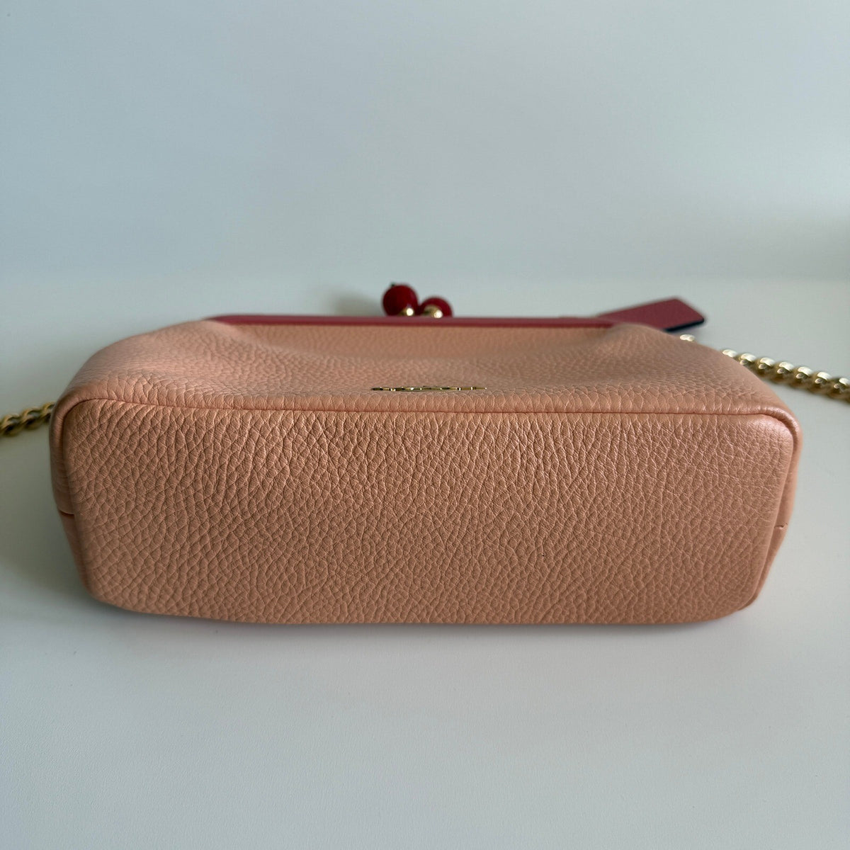 Coach Nora Kisslock Faded Blush Pink Leather Crossbody Bag C8288 Strawberry