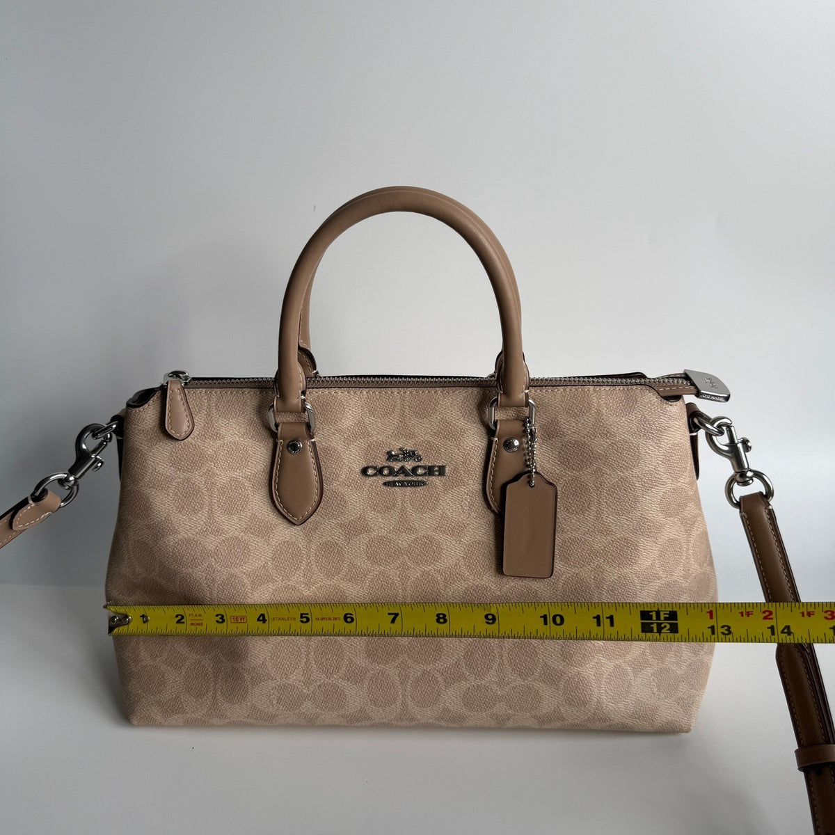 Coach Georgia Satchel Sand Taupe Signature Canvas CW422 Crossbody Bag