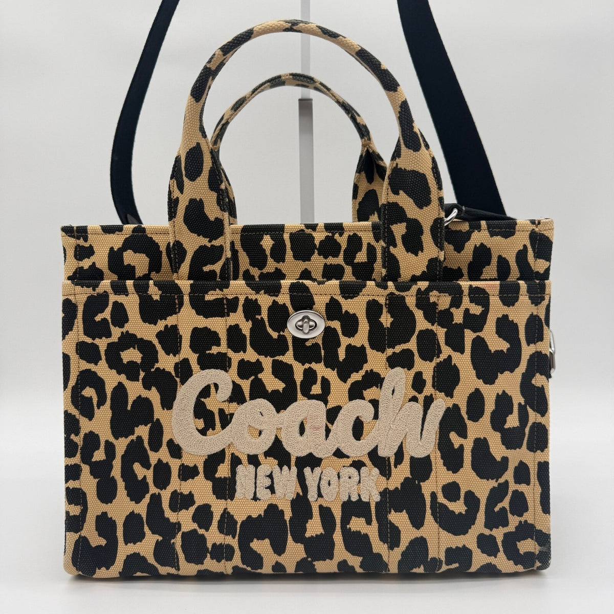 Coach Cargo Tote 26 Leopard Print Canvas Bag CP770 Crossbody Handbag