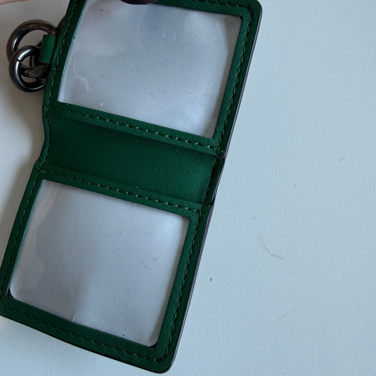 Coach Mystical Floral Green Leather Picture Frame Charm Key Ring Fob C8234