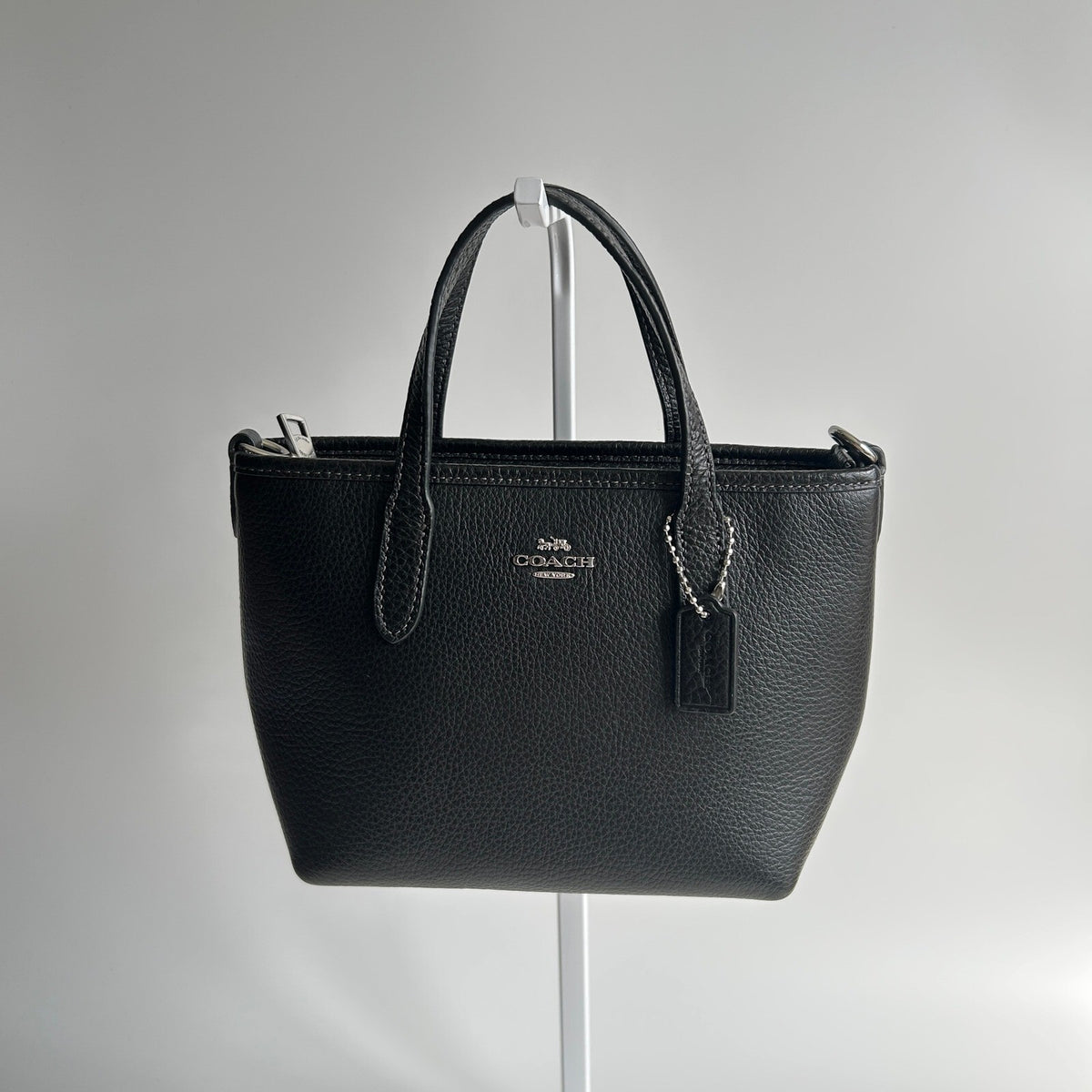 Coach City Mini Tote Black Pebble Leather Crossbody CW031
