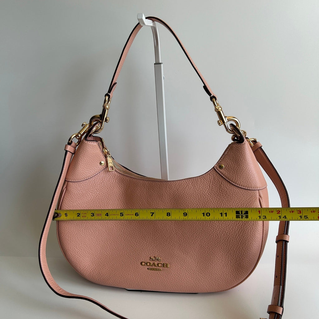 Coach Mara Hobo Shell Pink Pebbled Leather Shoulder Bag CI790