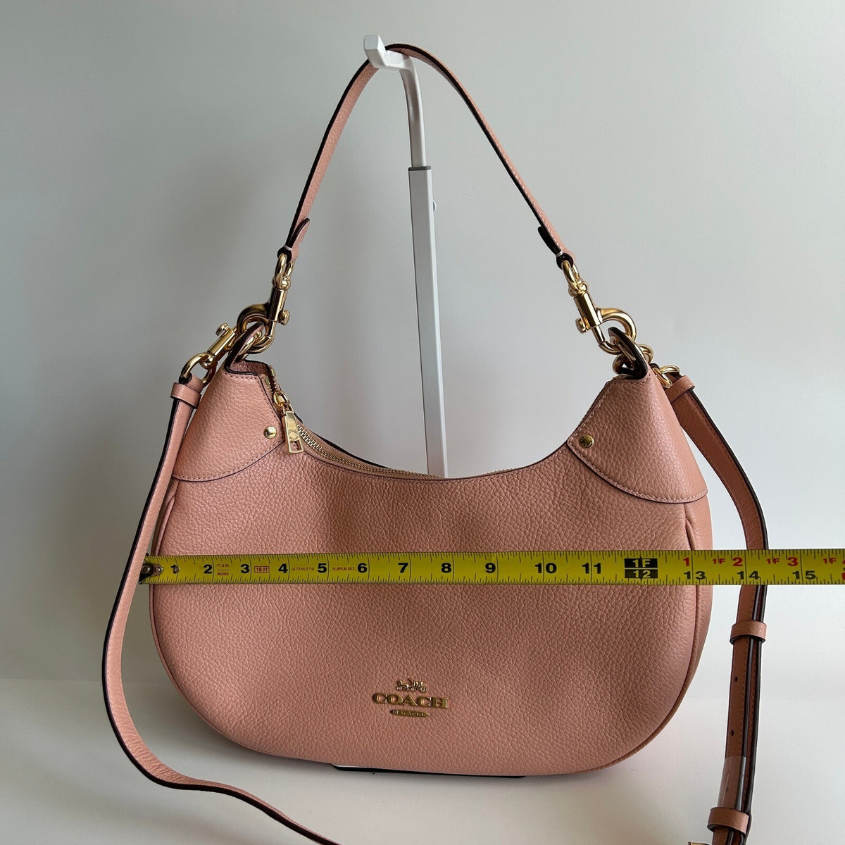 Coach Mara Hobo Shell Pink Pebbled Leather Shoulder Bag CI790