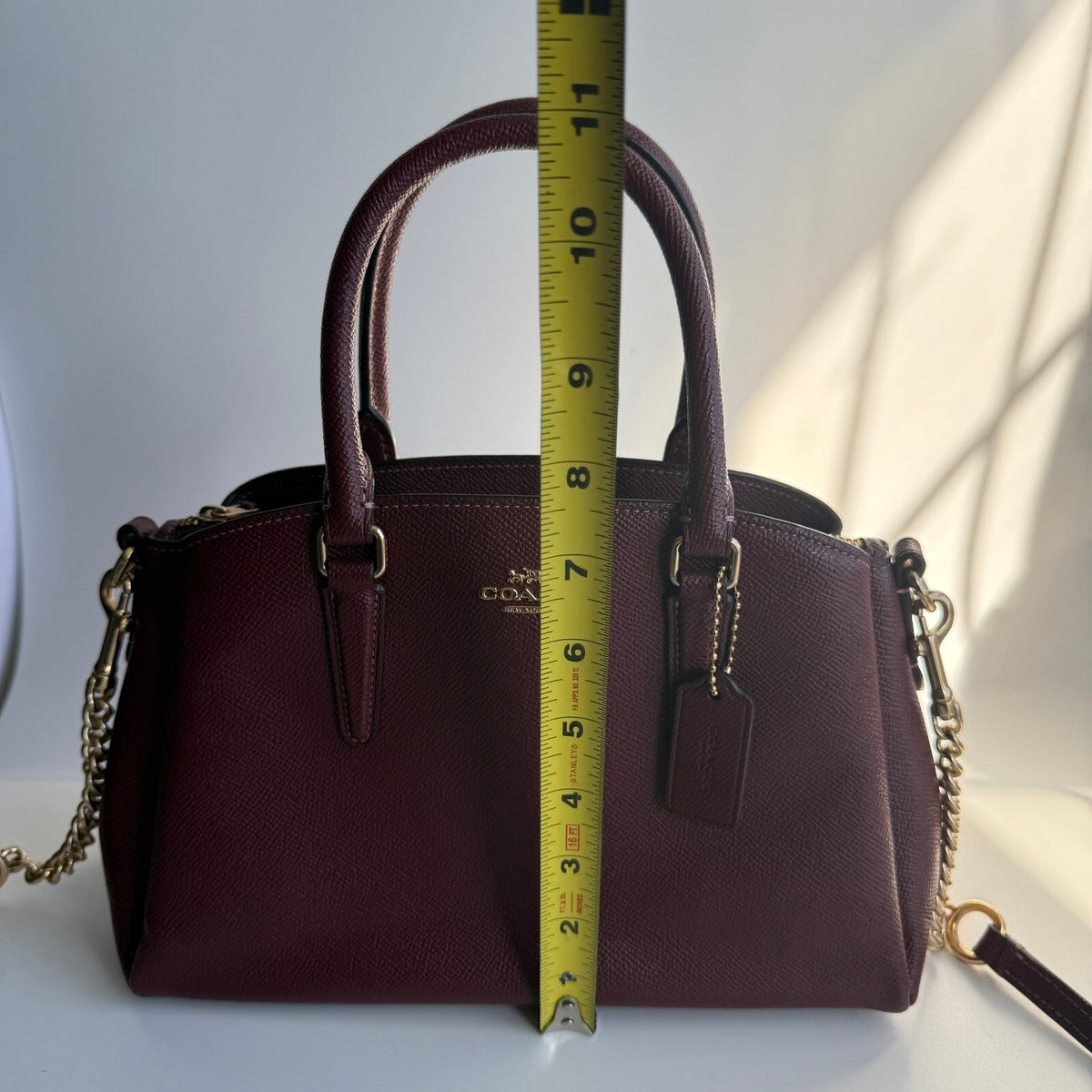 Coach Sage Carryall Burgundy Crossgrain Leather Bag F28976