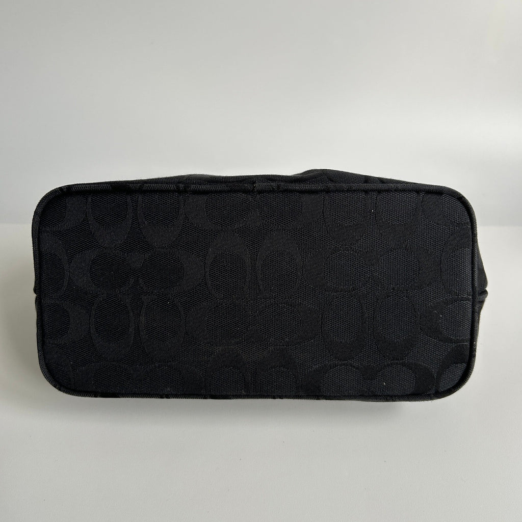 Coach Demi Baguette Black Signature Jacquard Hobo Shoulder Bag 6044