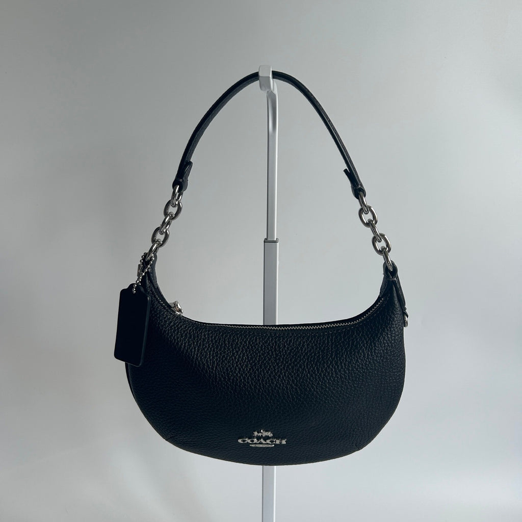 Coach Mini Payton Hobo Black Pebble Leather Shoulder Bag CN011