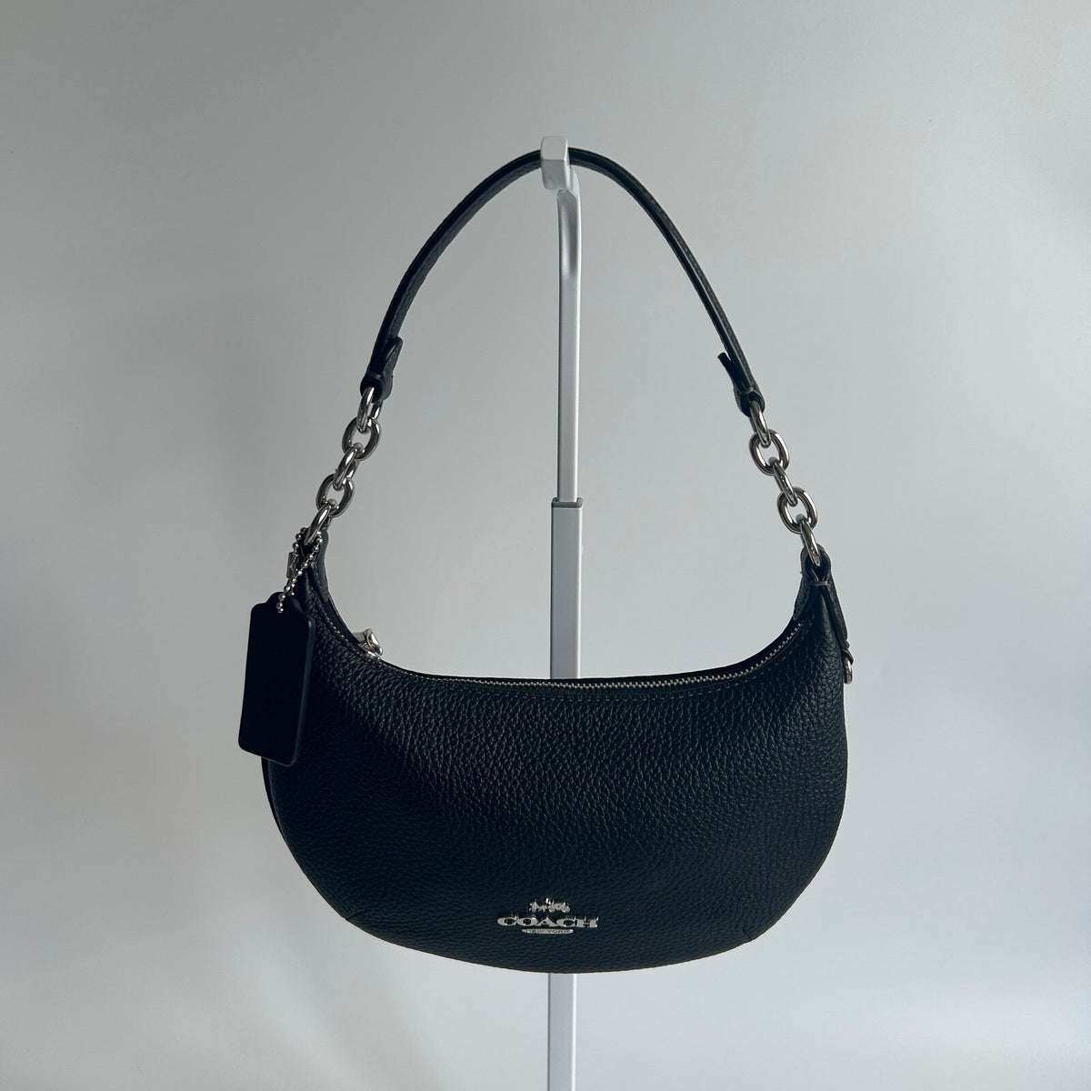Coach Mini Payton Hobo Black Pebble Leather Shoulder Bag CN011