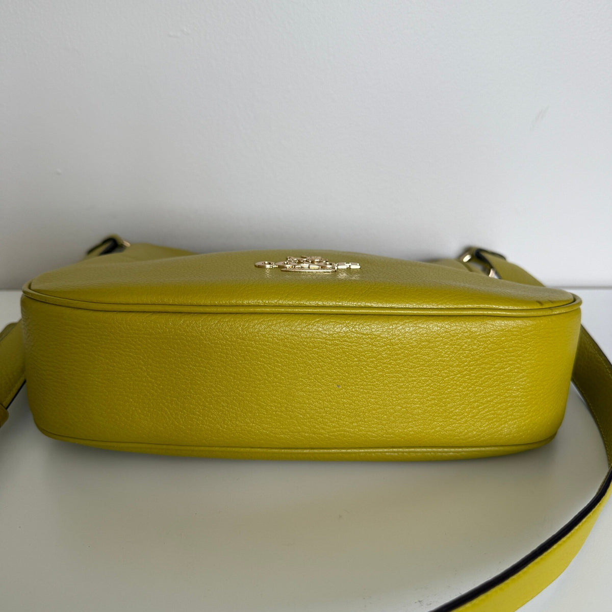 Coach Ellie File Bag Mustard Yellow Pebble Leather Crossbody C1648