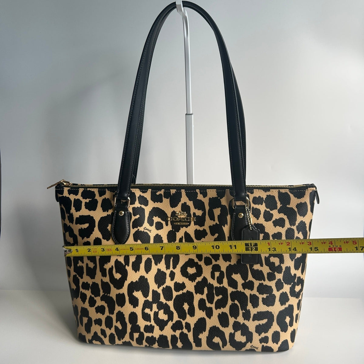Coach Gallery Tote Leopard Print Multi Coated Canvas Bag CY347