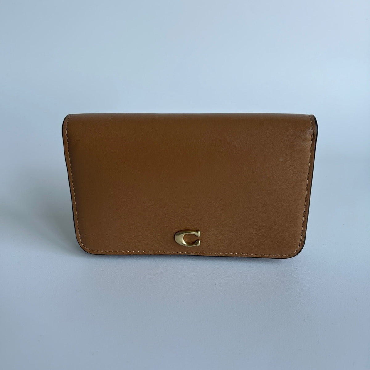 Coach Tabby Card Case Saddle Brown Leather Wallet Excellent