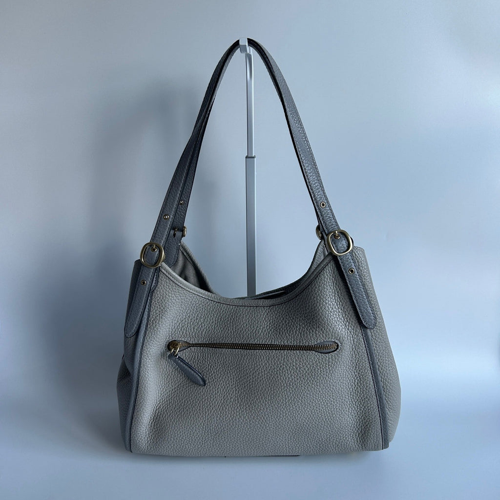 Coach Lori Shoulder Bag Dove Grey Pebbled Leather C6627
