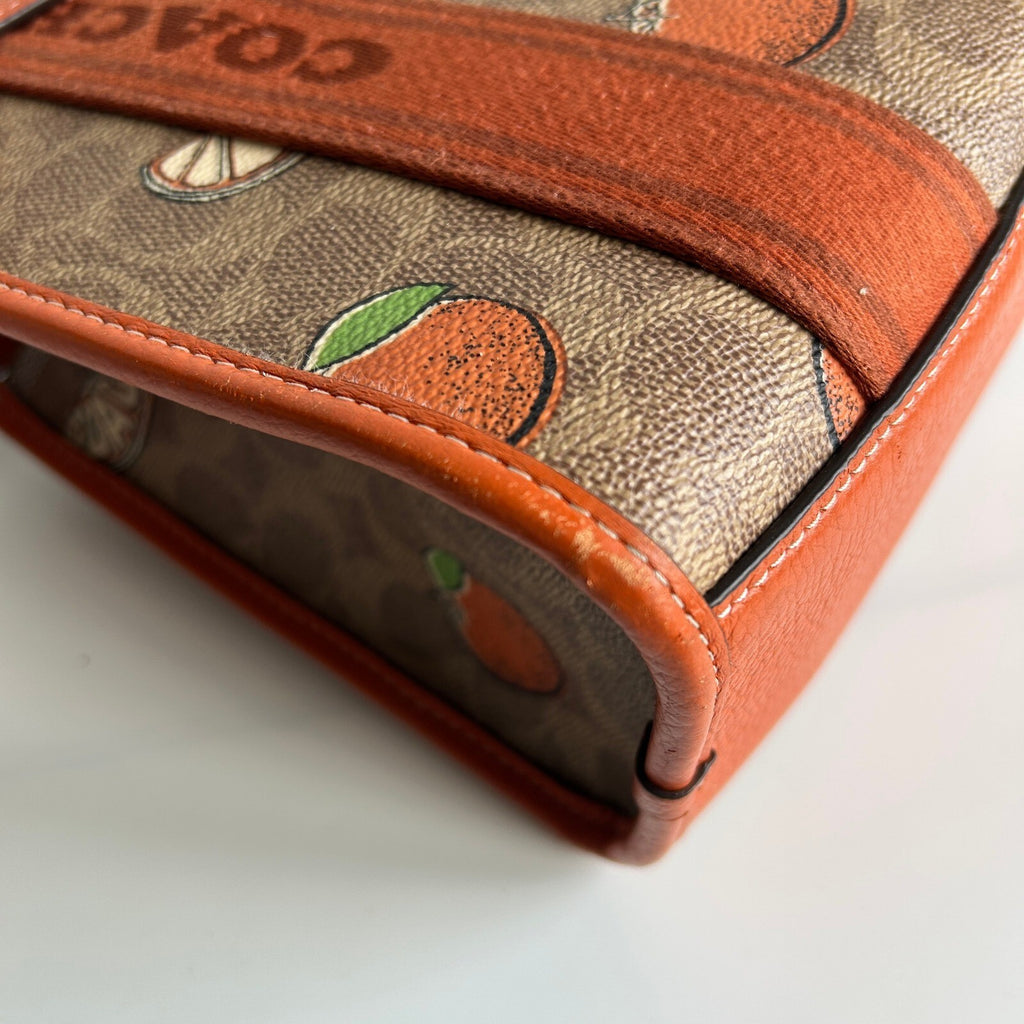 Coach Smith Tote 24 Orange Print Signature Canvas Crossbody Handbag CAR81