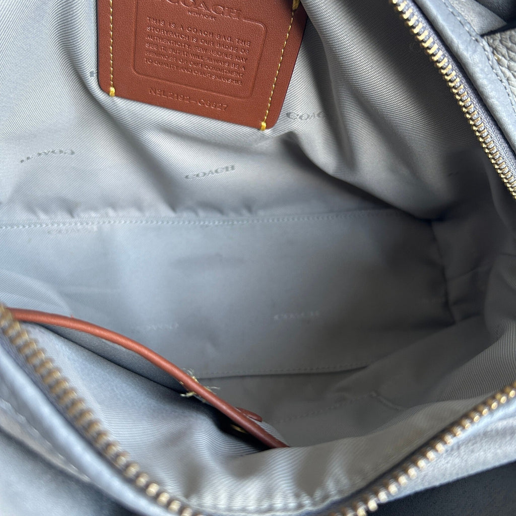 Coach Lori Shoulder Bag Dove Grey Pebbled Leather C6627