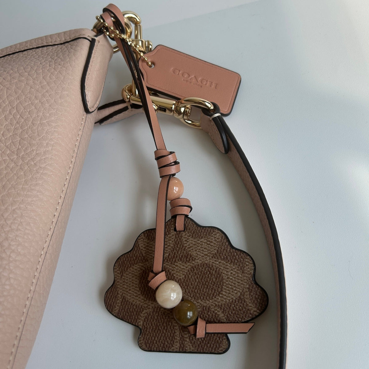 Coach Laurel Shoulder Bag Cream Tan Pebbled Leather Bag CBH81