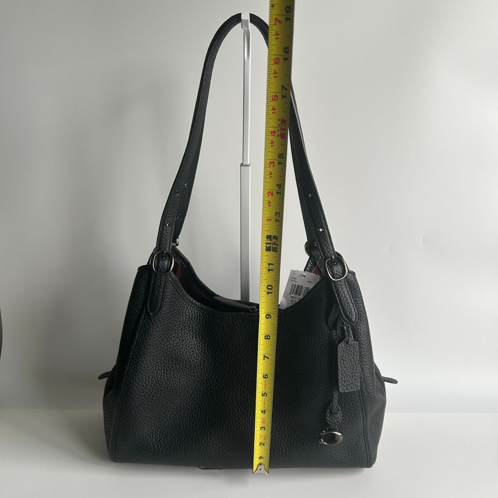 Coach Lori Shoulder Bag Black Pebble Leather C4824